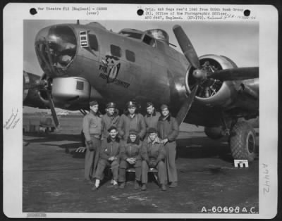 Thumbnail for Consolidated > Lt. Mathews And Crew Of The 305Th Bomb Group Beside The Boeing B-17 "Flying Fortress" 'The Hun Hunter'.  2 May 1945, England.