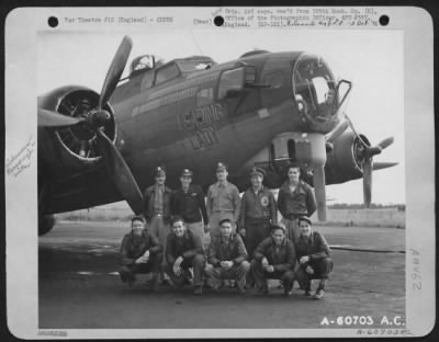 Thumbnail for Consolidated > Lt. Hass And Crew Of The 364Th Bomb Squadron, 305Th Bomb Group, Are Shown Beside The B-17 "Flying Fortress" 'Leading Lady'.  26 July 1944.  England.