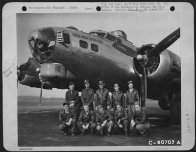 Thumbnail for Consolidated > Lt. Lasater And Crew Of The 364Th Bomb Squadron, 305Th Bomb Group, Are Shown Beside The B-17 Flying Fortress.  26 July 1944.  England.