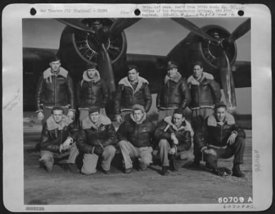 Thumbnail for Consolidated > Lt. Paugh And Crew Of The 305Th Bomb Group, Are Shown Beside A B-17 Flying Fortress.  14 January 1944.  England.