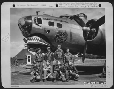 Thumbnail for Consolidated > Flight Officer Jones And Crew Of The 305Th Bomb Group, Are Shown Beside A B-17 "Flying Fortress" "Flak Eater".  29 August 1944.  England.