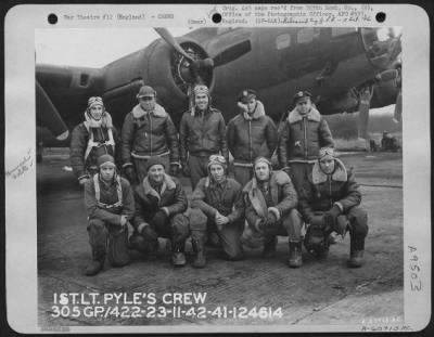 Thumbnail for Consolidated > 1St Lt. Pyle And Crew Of The 305Th Bomb Group, Are Shown Beside A B-17 Flying Fortress.  23 November 1942.  England.