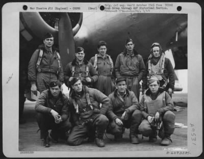 Thumbnail for Consolidated > Lead Crew On The Mission To Leipzig, Germany.  359Th Bomb Squadron, 303Rd Bomb Group, Beside A Boeing B-17 Flying Fortress.  England, 6 April 1945.