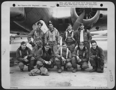 Consolidated > Lead Crew On Bombing Mission To Schwerte, Germany, 359Th Bomb Squadron, 303Rd Bomb Group, Beside A Boeing B-17 Flying Fortress.  England, 10 March 1945.