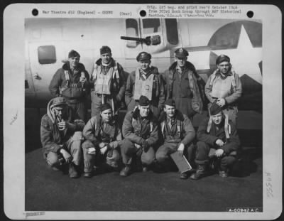 Consolidated > Lead Crew On Bombing Mission To Gelsenkirchen, Germany, In Front Of A Boeing B-17 Flying Fortress.  427Th Bomb Squadron, 303Rd Bomb Group.  England, 22 March 1945.