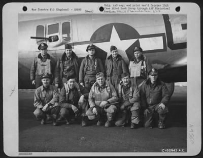 Thumbnail for Consolidated > Lead Crew On Bombing Mission To Betzdorf, Germany, In Front Of A Boeing B-17 Flying Fortress.  427Th Bomb Squadron, 303Rd Bomb Group.  England, 18 March 1945.