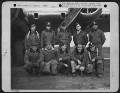 Consolidated > Lead Crew On Bombing Mission To Hamburg, Germany, In Front Of A Boeing B-17 Flying Fortress.  360Th Bomb Squadron, 303Rd Bomb Group.  England, 24 February 1945.