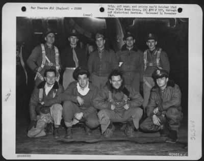 Consolidated > Lead Crew On Bombing Mission To Leipsig, Germany, In Front Of A Boeing B-17 Flying Fortress.  359Th Bomb Group.  England, 27 February 1945.