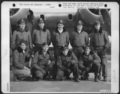 Thumbnail for Consolidated > Lt. Murray And Crew Of The 358Th Bomb Squadron, 303Rd Bomb Group, In Front Of A Boeing B-17 "Flying Fortress".  England, 19 February 1945.