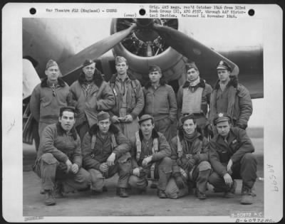 Consolidated > Lead Crew On Bombing Mission To Ulm, Germany, In Front Of A Boeing B-17 Flying Fortress.  360Th Bomb Squadron, 303Rd Bomb Group.  England, 4 March 1945.