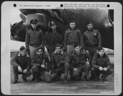 Thumbnail for Consolidated > Lt. Bailey And Crew Of The 359Th Bomb Squadron, 303Rd Bomb Group, Beside A Boeing B-17 "Flying Fortress" 'Daddy'S Delight'.  England, 19 January 1945.