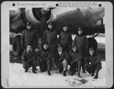 Thumbnail for Consolidated > Lt. Bentley And Crew Of The 360Th Bomb Squadron, 303Rd Bomb Group, Beside A Boeing B-17 Flying Fortress.  England, 28 January 1945.