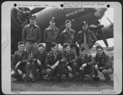 Thumbnail for Consolidated > Lt. Pratt And Crew Of The 427Th Bomb Squadron, 303Rd Bomb Group, Beside A Boeing B-17 "Flying Fortress" 'Mr. Five By Five'.  England, 18 July 1943.