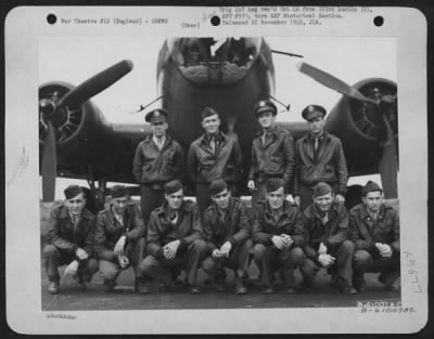 Thumbnail for Consolidated > Lt. Cote And Crew Of The 427Th Bomb Squadron, 303Rd Bomb Group, In Front Of A Boeing B-17 Flying Fortress.  England, 18 July 1943.