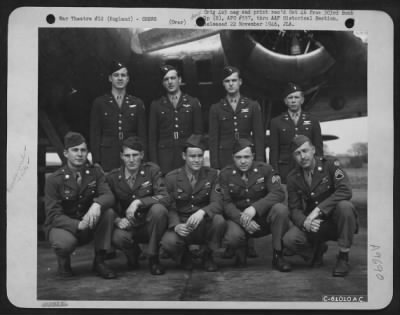 Thumbnail for Consolidated > Lt. Grob And Crew Of The 427Th Bomb Squadron, 303Rd Bomb Group, Beside A Boeing B-17 Flying Fortress.  England, 7 May 1945.