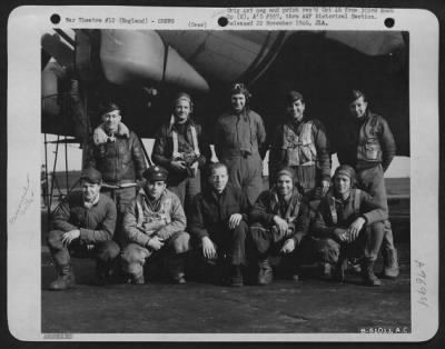 Thumbnail for Consolidated > Lt. Barnes And Lead Crew On Bombing Mission To Sorau, Germany, Beside A Boeing B-17 Flying Fortress.  427Th Bomb Squadron, 303Rd Bomb Group.  England, 11 April 1944.