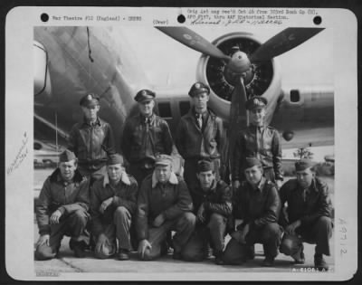 Thumbnail for Consolidated > Lt. Cathey And Crew Of The 358Th Bomb Squadron, 303Rd Bomb Group, Beside  A Boeing B-17 Flying Fortress.  England, 27 July 1944.