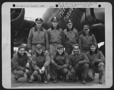 Thumbnail for Consolidated > Lt. Gobrecht And Crew Of The 358Th Bomb Squadron, 303Rd Bomb Group, In Front Of A Boeing B-17 "Flying Fortress" "Mercy'S Madhouse".  England, 1 December 1944.