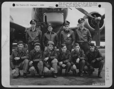 Thumbnail for Consolidated > Lt. C.M. Miller And Crew Of The 358Th Bomb Squadron, 303Rd Bomb Group, Beside A Boeing B-17 "Flying Fortress" 'The Floose'.  England, 27 June 1944.