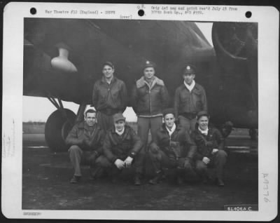 Consolidated > Crew Of The 560Th Bomb Sqd., 388Th Bomb Group Beside A Boeing B-17 Flying Fortress.  England, 26 January 1944.  Standing Left To Right Are: T/Sgt. Eric J. Forsta, Astoria, Oregon; Captain Ralph T. Jarrendt, Wyandotte, Michigan; 1St Lt. Donald E. Stamples,