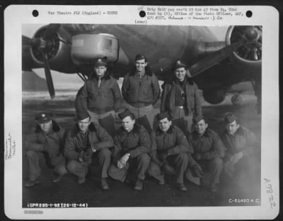 Thumbnail for Consolidated > Lt. Morrow And Crew Of The 92Nd Bomb Group Beside A Boeing B-17 Flying Fortress.  England, 26 December 1944.