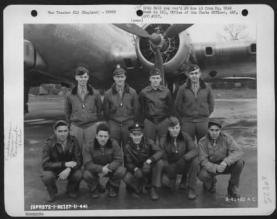 Consolidated > Lt. Bekkers And Crew Of The 92Nd Bomb Group Beside A Boeing B-17 "Flying Fortress" "Flagship".  England, 27 November 1944.