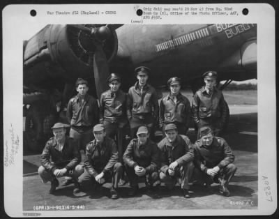 Consolidated > Lt. Davidson And Crew Of The 92Nd Bomb Group Beside A Boeing B-17 "Flying Fortress" 'Buzz Buggy'.  England, 14 May 1944.