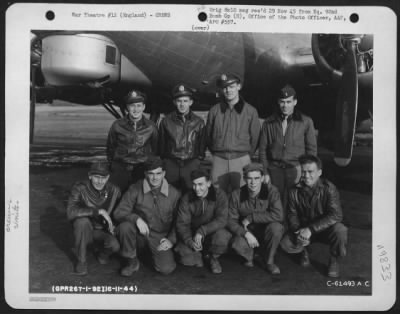 Consolidated > Crew Of The 92Nd Bomb Group Beside A Boeing B-17 Flying Fortress.  England, 16 November 1944.