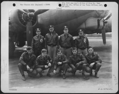 Thumbnail for Consolidated > Lt. Crooke And Crew Of The 92Nd Bomb Group Beside A Boeing B-17 Flying Fortress.  England, 1 April 1944.