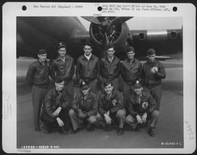 Thumbnail for Consolidated > Lt. Carey And Crew Of The 92Nd Bomb Group Beside A Boeing B-17 Flying Fortress.  England, 25 March 1944.