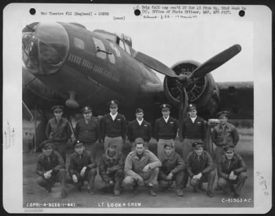 Thumbnail for Consolidated > Lt. Lock And Crew Of The 92Nd Bomb Group Beside A Boeing B-17 Flying Fortress.  England, 6 January 1944.