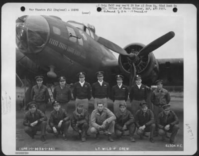 Thumbnail for Consolidated > Lt. Wild And Crew Of The 92Nd Bomb Group Beside A Boeing B-17 Flying Fortress.  England, 6 January 1944.