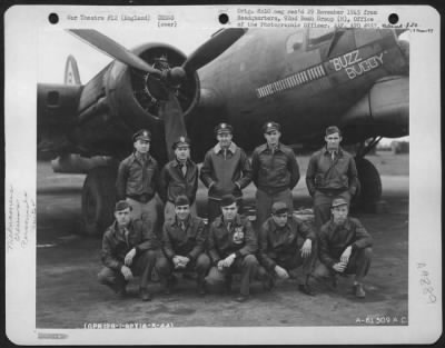 Thumbnail for Consolidated > Lt. Daniel And Crew Of The 92Nd Bomb Group Beside A Boeing B-17 "Flying Fortress" 'Buzz Buggy'.  England, 14 May 1944.