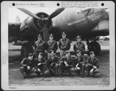 Thumbnail for Consolidated > Lt. Wik And Crew Of The 92Nd Bomb Group Beside A Boeing B-17 "Flying Fortress" 'Buzz Buggy'.  England, 14 May 1944.