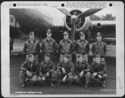 Thumbnail for Consolidated > Lt. Crafton And Crew Of The 92Nd Bomb Group Beside A Boeing B-17 "Flying Fortress" "Flagship".  England, 26 July 1944.