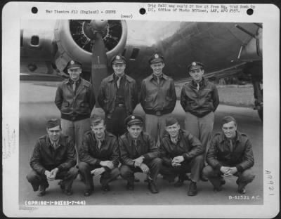 Thumbnail for Consolidated > Lt. Bundensen And Crew Of The 92Nd Bomb Group Beside A Boeing B-17 Flying Fortress.  England, 23 July 1944.