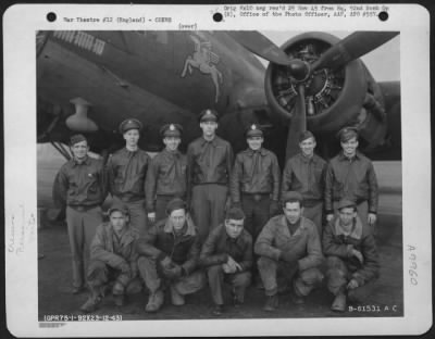 Thumbnail for Consolidated > Crew Of The 92Nd Bomb Group Beside A Boeing B-17 "Flying Fortress" "Equipoise".  England, 23 December 1943.