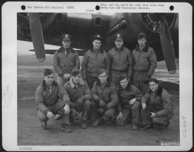 Thumbnail for Consolidated > Lt. Poole And Crew Of The 358Th Bomb Squadron, 303Rd Bomb Group Beside A Boeing B-17 Flying Fortress.  England, 9 Dec. 1944.