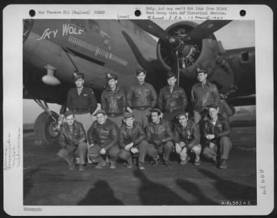 Thumbnail for Consolidated > Lt. Calder Lamar Wise And Crew Of The 358Th Bomb Squadron, 303Rd Bomb Group, Beside A Boeing B-17 "Flying Fortress" 'Sky Wolf'.  England, 11 November 1943.