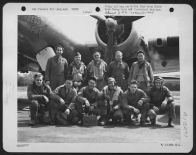 Thumbnail for Consolidated > Capt. Mackin And Lead Crew On Bombing Missions To Blainville, France, Beside A Boeing B-17 "Flying Fortress" 'Princess Pat'.  358Th Bomb Squadron, 303Rd Bomb Group, England.  23 May 1944.