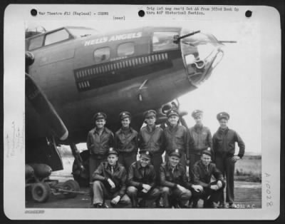 Thumbnail for Consolidated > Lt. W.J. Monahan With Crew Of The 358Th Bomb Squadron, 303Rd Bomb Group, Beside A Boeing B-17 "Flying Fortress" "Hell'S Angels".  England, 10 August 1943.