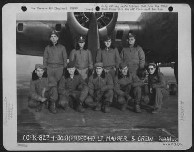 Thumbnail for Consolidated > Lt. H.G. Grant And Crew Of The 359Th Bomb Squadron, 303Rd Bomb Group Based In England, Pose In Front Of A Boeing B-17 Flying Fortress.  29 December 1944.