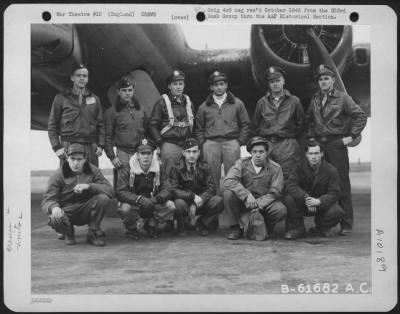 Thumbnail for Consolidated > Lead Crew On Bombing Mission To Munster, Germany, Pose In Front Of A Boeing B-17 Flying Fortress.  360Th Bomb Squadron, 303Rd Bomb Group, England.  26 October 1944.