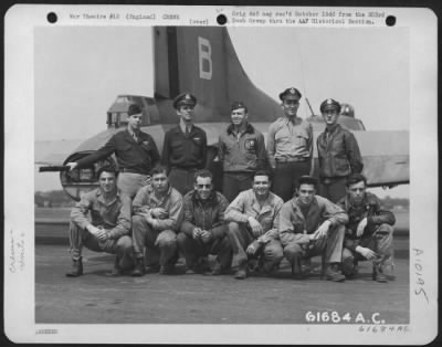 Thumbnail for Consolidated > Lead Crew On Bombing Mission To Saarbrucken, Germany, Pose In Front Of A Boeing B-17 Flying Fortress.  360Th Bomb Squadron, 303Rd Bomb Group, England.  4 May 1944.