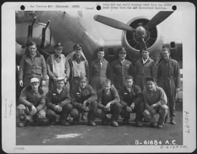 Thumbnail for Consolidated > Lead Crew On Bombing Mission To Orly Airdrome, France, Pose Beside A Boeing B-17 Flying Fortress.  360Th Bomb Squadron, 303Rd Bomb Group, England.  19 May 1944.