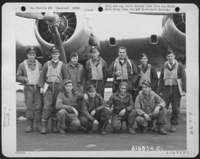 Thumbnail for Consolidated > Lead Crew On Bombing Mission To Nantes, France, Pose In Front Of A Boeing B-17 Flying Fortress.  360Th Bomb Squadron, 303Rd Bomb Group, England.  10 June 1944.