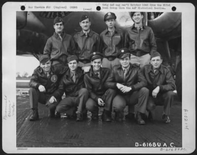 Thumbnail for Consolidated > Lt. O'Leary And Crew Of The 303Rd Bomb Group, Based In England, Pose Beside A Boeing B-17 Flying Fortress.  14 October 1944.