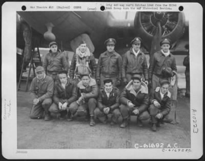 Thumbnail for Consolidated > Lead Crew On Bombing Mission To Frankfurt, Germany, In Front Of The Boeing B-17 "Flying Fortress".  303Rd Bomb Group, England.  8 February 1944.