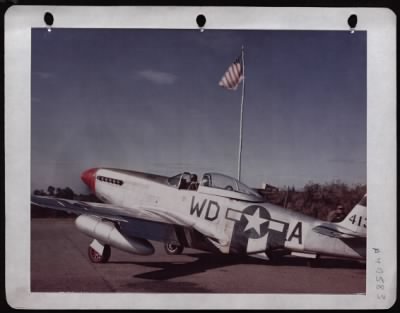 Thumbnail for North American > Lt. Darwin L. Berry Of Ponca City, Okla., In The Cockpit Of A North American P-51 In A Base In England.