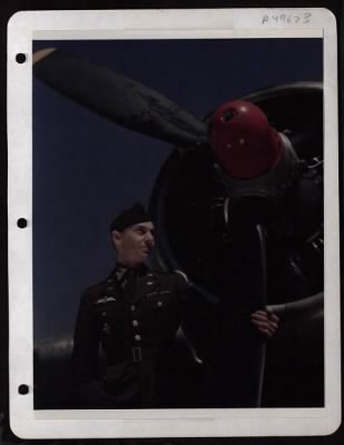 Bomber > 2Nd Lt. A.A.B. Maclemore Of Greenwood, Mississippi, Former Flight Sergeant With The Rcaf Standing By A Republic P-47 At A Base In England.